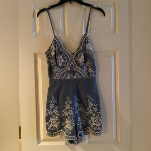 Simplee Denim Blue Romper